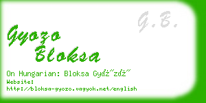 gyozo bloksa business card